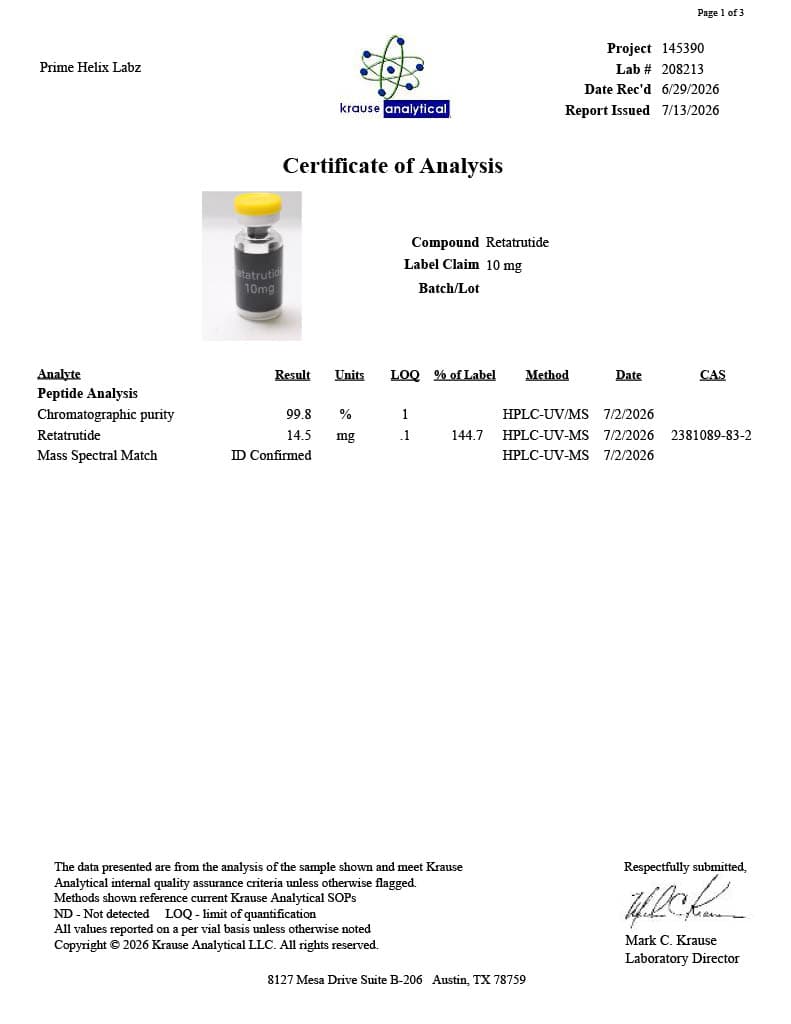 PH-RT3 15mg Certificate of Analysis 2