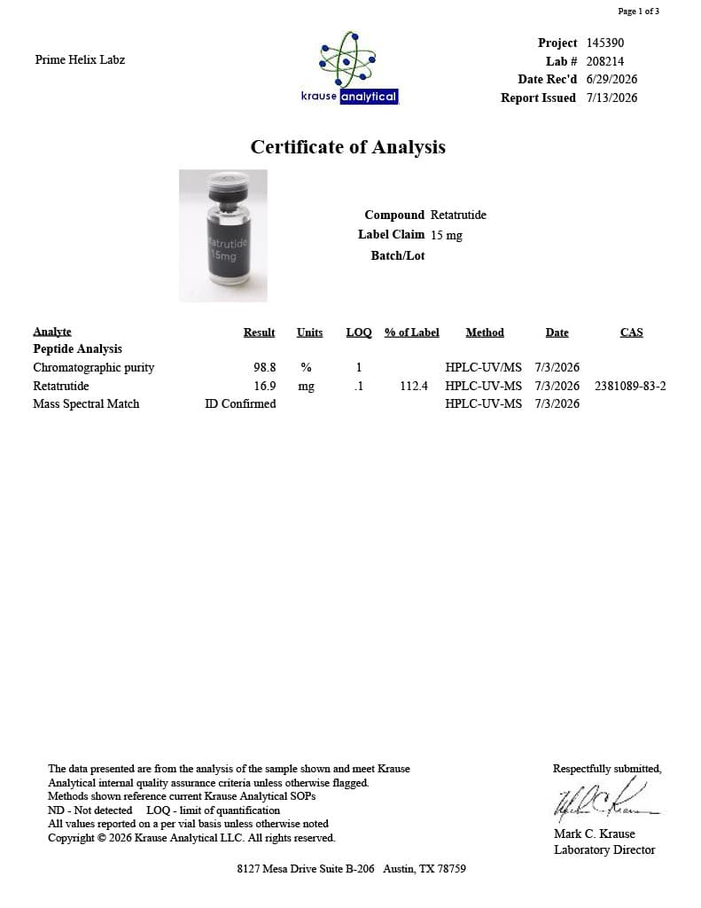 PH-RT3 15mg Certificate of Analysis 3