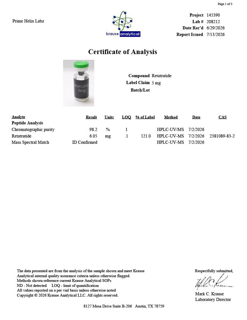 PH-RT3 5mg Certificate of Analysis 2