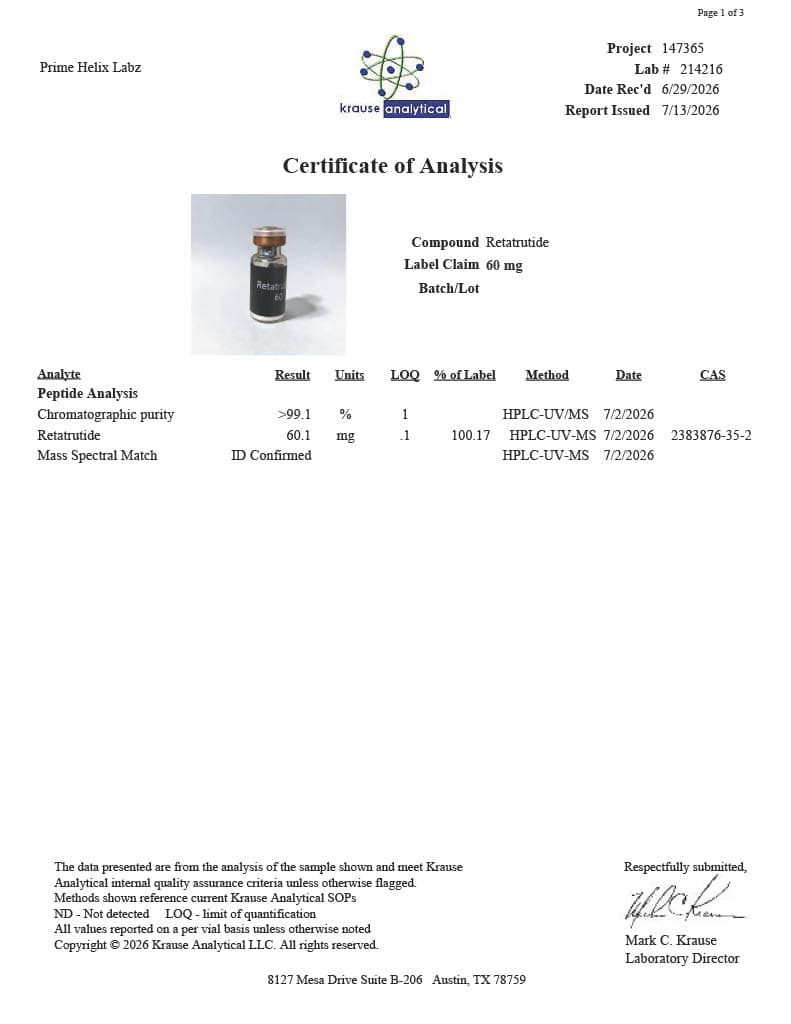 PH-RT3 60mg Certificate of Analysis 2