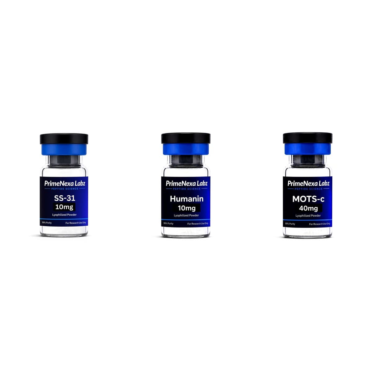 Mitochondrial Research Peptide Bundle (SS-31 x 6, MOTS-c x 1, Humanin x 2) — Bundle
