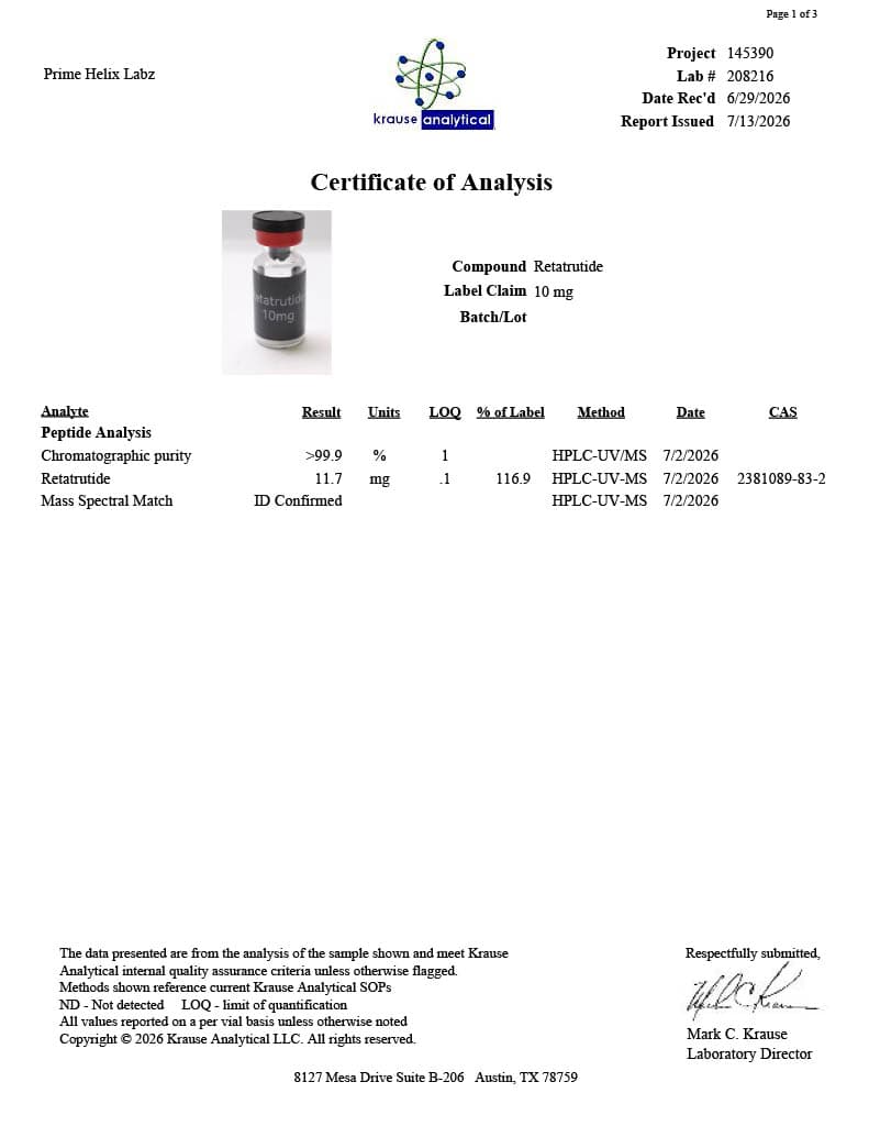 PH-RT3 10mg Certificate of Analysis 2